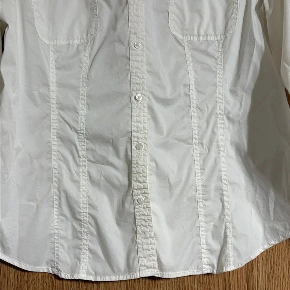 Chico's Cream Button-Up Blouse. - Picture 6 of 7